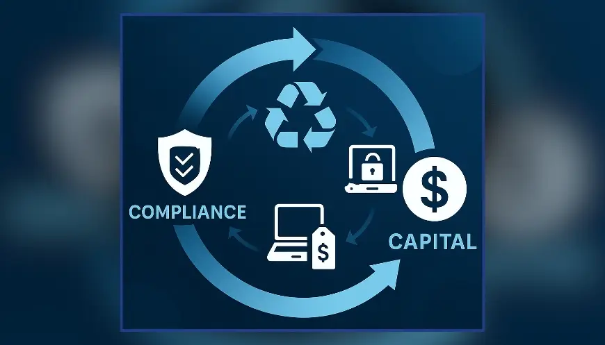 From Compliance to Capital graphic demonstrating working ITAD for business profits.