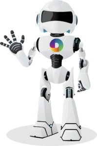 Robot with Dynamic logo on chest