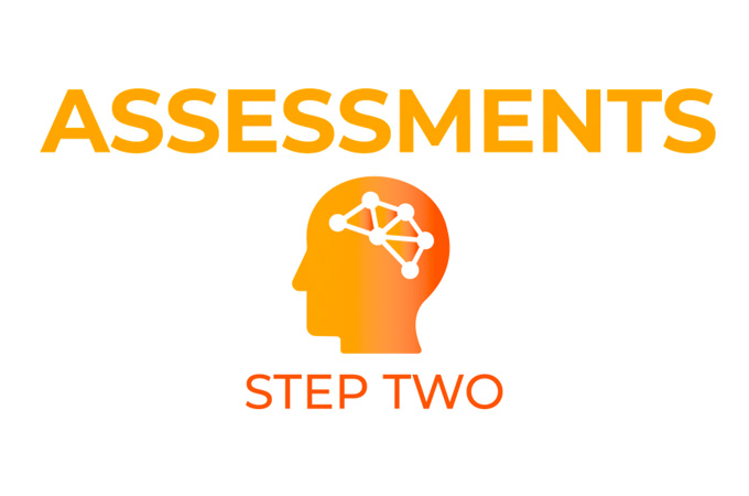 Icon of a face profile for step two, assessments, in the Dynamic Lifecycle Innovations hiring process.