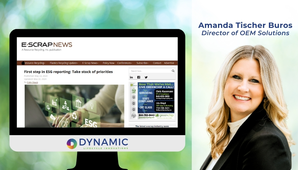 Amanda Tischer Buros, Director of OEM Solutions, featured in E-Scrap News article.